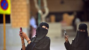 Mobile phone user in the Middle East